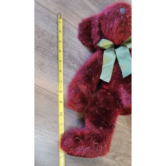 Russ Burgundy Spangles Festive Gatherings Teddy Bear Plush Stuffed Animal 14" - Picture 6 of 10